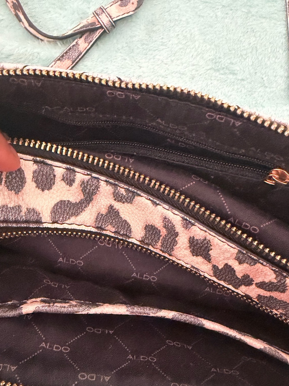 Aldo Leopard-Print Quilted Clutch in Blush and Black - Picture 4 of 5